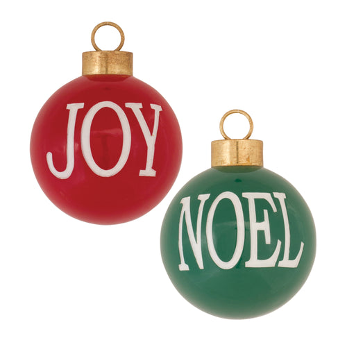 Joy and Noel Ball Ornament Set of 6