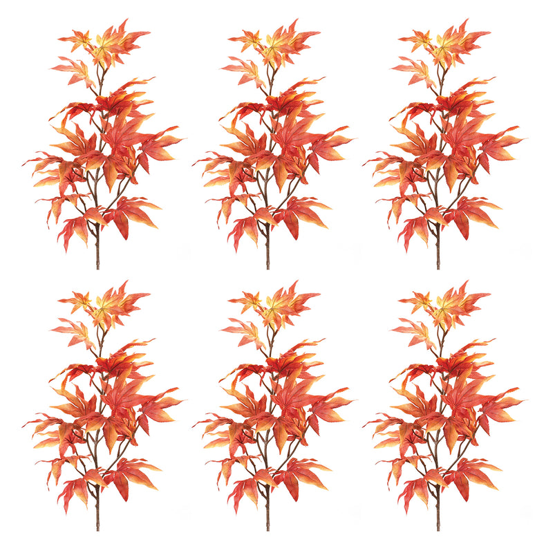 Fall Leaf Foliage Faux Plant Stem Set of 6