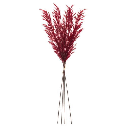 Burgandy Plume Bundle Faux Plant Stem Set of 6