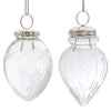 Etched Glass Teardrop Ornament Set of 6