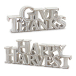 Happy Harvest and Give Thanks Tabletop Sign Set of 2