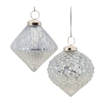 Textured Mercury Glass Ornament Set of 6