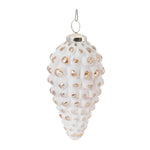 White Washed Glass Ornament Set of 6