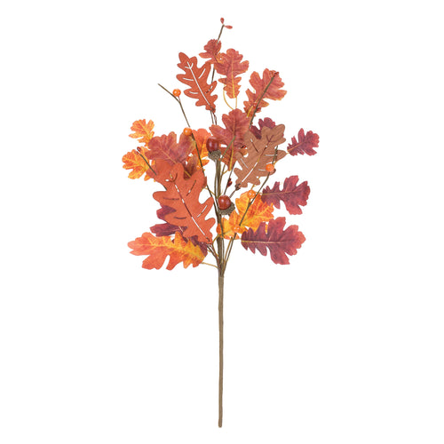 Fall Oak Leaf Spray Faux Plant Stem Set of 6