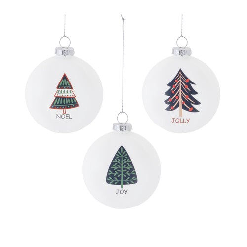 Tree Sentiment Ball Ornament Set of 6