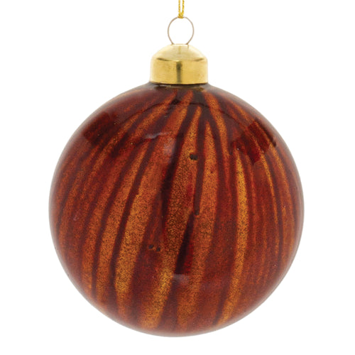 Amber Glass Ball Ornament Set of 12