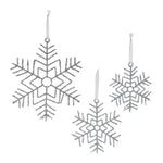 Glittered Wire Snowflake Ornament Set of 12