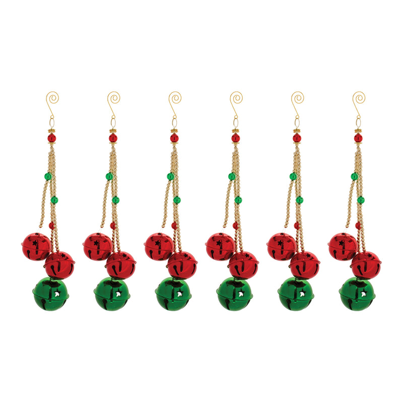 Sleigh Bell Drop Ornament Set of 6