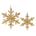 Fir Wood Snowflake Ornament Set of 4