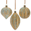 Distressed Ribbed Glass Ornament Set of 12