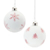 Frosted Snowflake and Tree Ball Ornament Set of 12