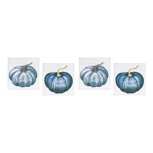 Pumpkin Sentiment Sign Set of 4