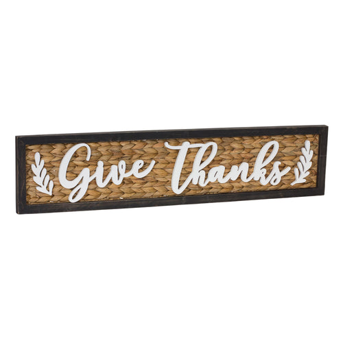 Woven Give Thanks Sign