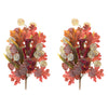 Mixed Fall Foliage Leaf Faux Plant Stem Set of 2