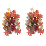 Mixed Fall Foliage Leaf Faux Plant Stem Set of 2