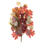 Mixed Fall Foliage Leaf Faux Plant Stem Set of 2