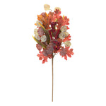 Mixed Fall Foliage Leaf Faux Plant Stem Set of 2