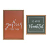 Gather and Thankful Sentiment Sign Set of 2