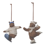 Skate and Snowboard Bear Ornament Set of 4