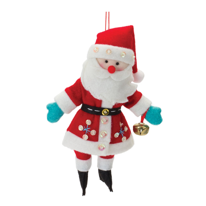 Plush Santa Ornament Set of 12