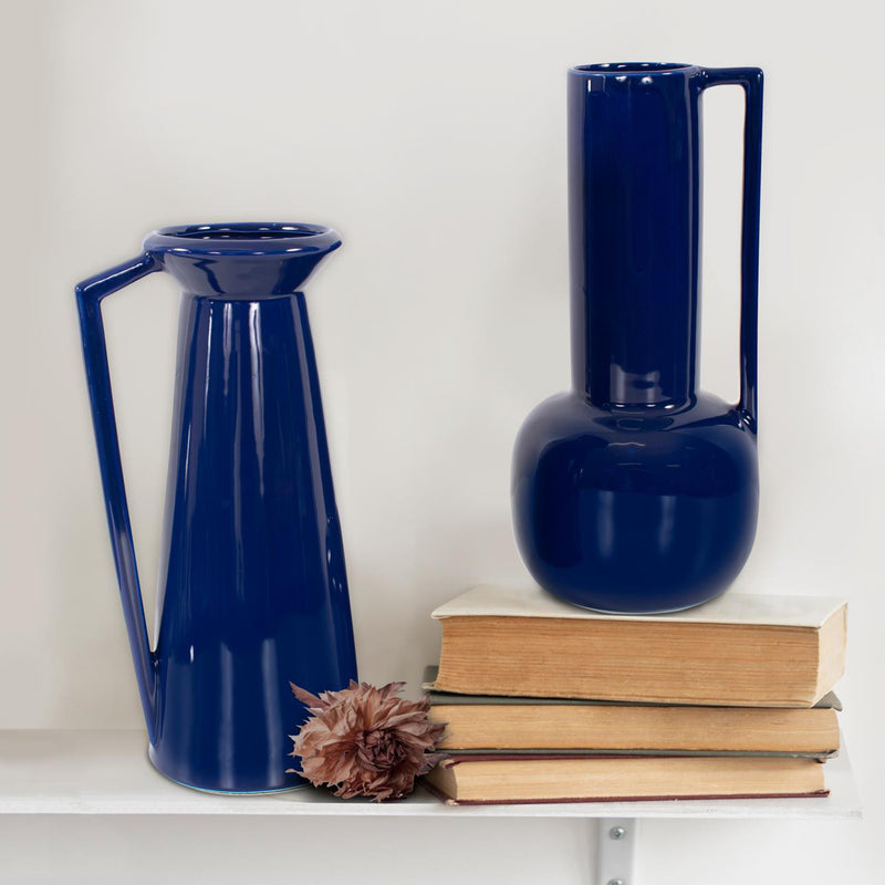 Bella Sapphire Blue Ceramic Pitcher