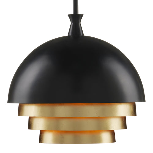 Currey & Co Salviati Black/Gold Large Pendant