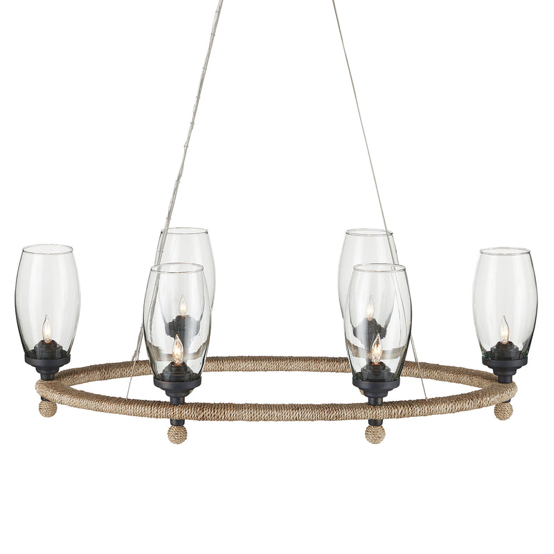 Currey & Co Hightider Glass Oval Chandelier