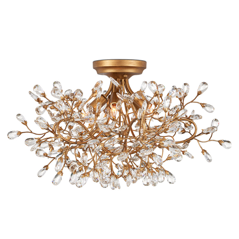 Currey & Co Crystal Bud Semi-Flush Mount