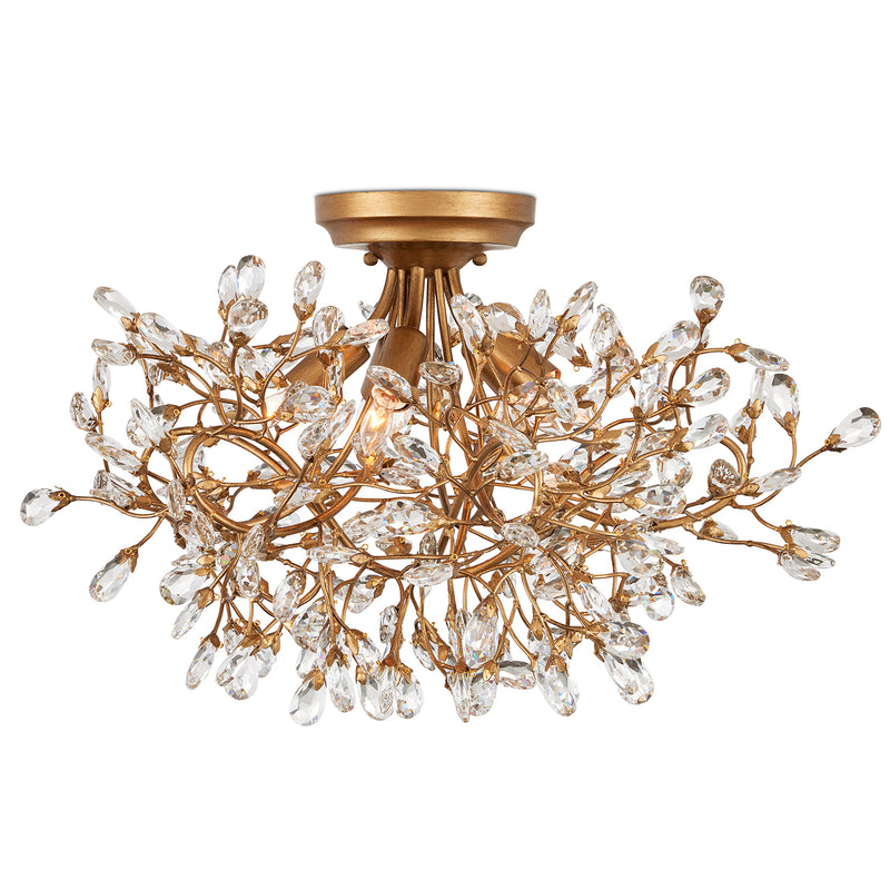 Currey & Co Crystal Bud Semi-Flush Mount