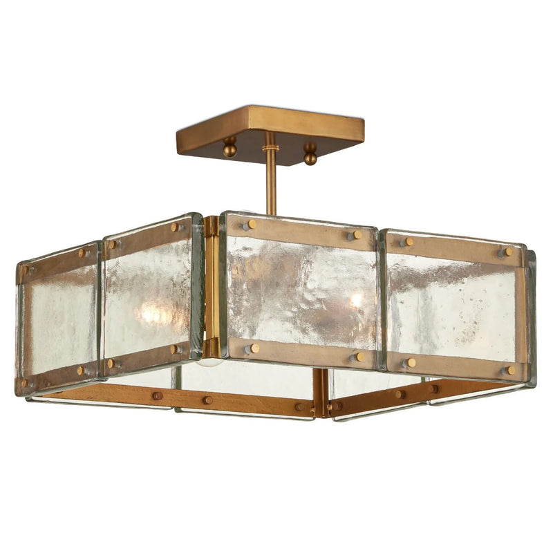 Currey & Co Countervail Square Semi-Flush Mount