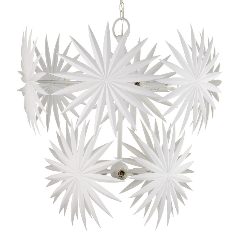 Currey & Co Bismarkia White Chandelier