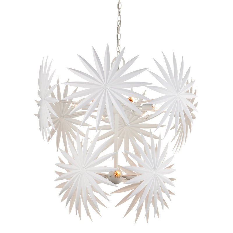 Currey & Co Bismarkia White Chandelier