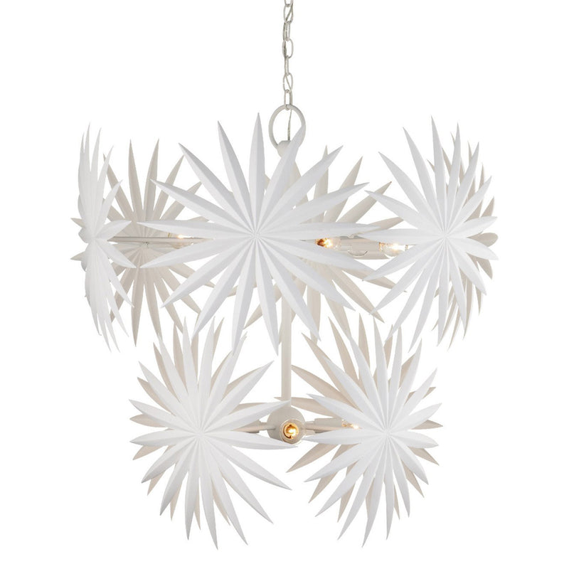 Currey & Co Bismarkia White Chandelier