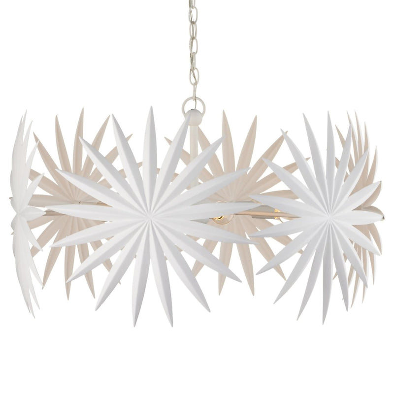 Currey & Co Bismarkia White Chandelier