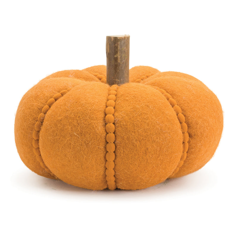 Felt Wool Pumpkin Sculpture Set of 2