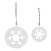 Wood Snowflake Cut-Out Ornament Set of 12