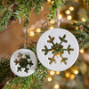 Wood Snowflake Cut-Out Ornament Set of 12