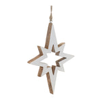 Wood Star Cut-Out Ornament Set of 4