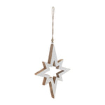 Wood Star Cut-Out Ornament Set of 4