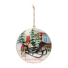 Dogs in Sleigh Disc Ornament Set of 6