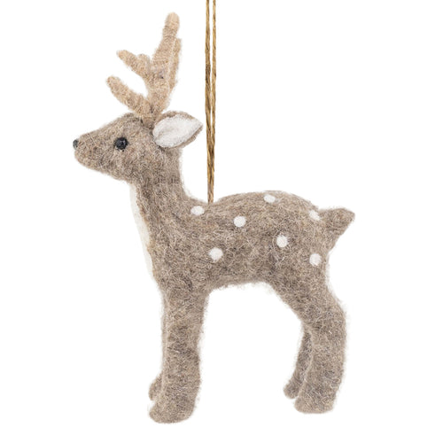 Felt Wool Deer Ornament Set of 6