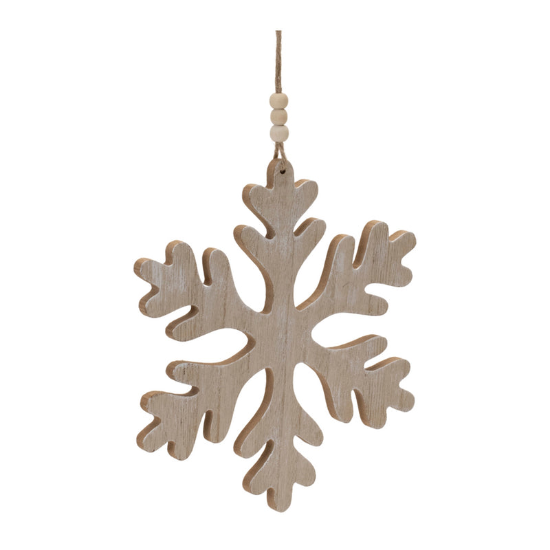 Traditional Wood Snowflake Ornament Set of 12