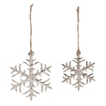 Rustic Metal Snowflake Ornament Set of 12