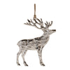 Rustic Silver Metal Deer Ornament Set of 12