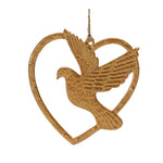 Heart and Dove Outline Ornament Set of 12