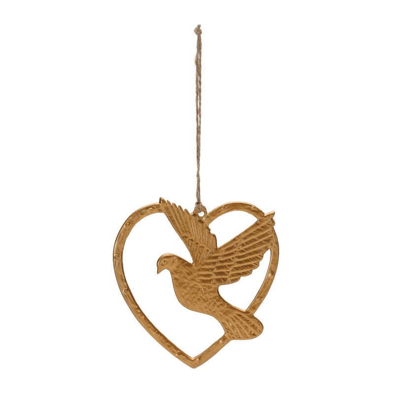 Heart and Dove Outline Ornament Set of 12