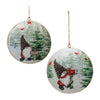 Gnome Cardinal Forest Disc Ornament Set of 6