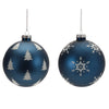 Frosted Navy Glass Ball Ornament Set of 6