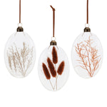 Dried Floral Glass Ornament Set of 12