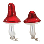 Frost Glass Mushroom Clip Ornament Set of 12